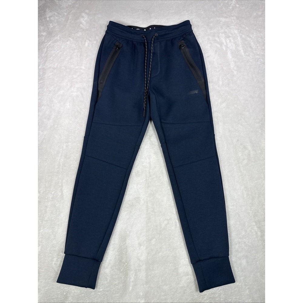 American Eagle Ankle Joggers Slim Athletic Fit Size Xsmall Blue Zipper Pockets